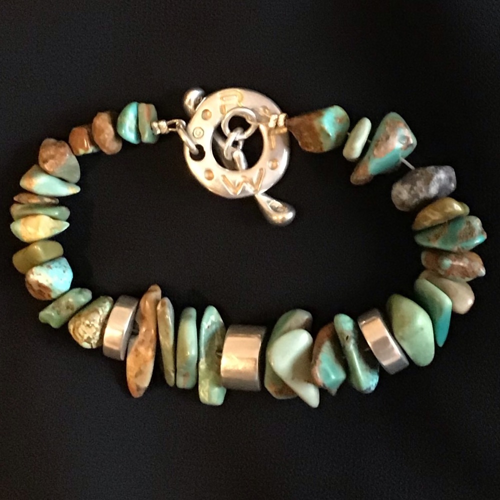 Robert Lee Morris Turquoise And Silver Bracelet